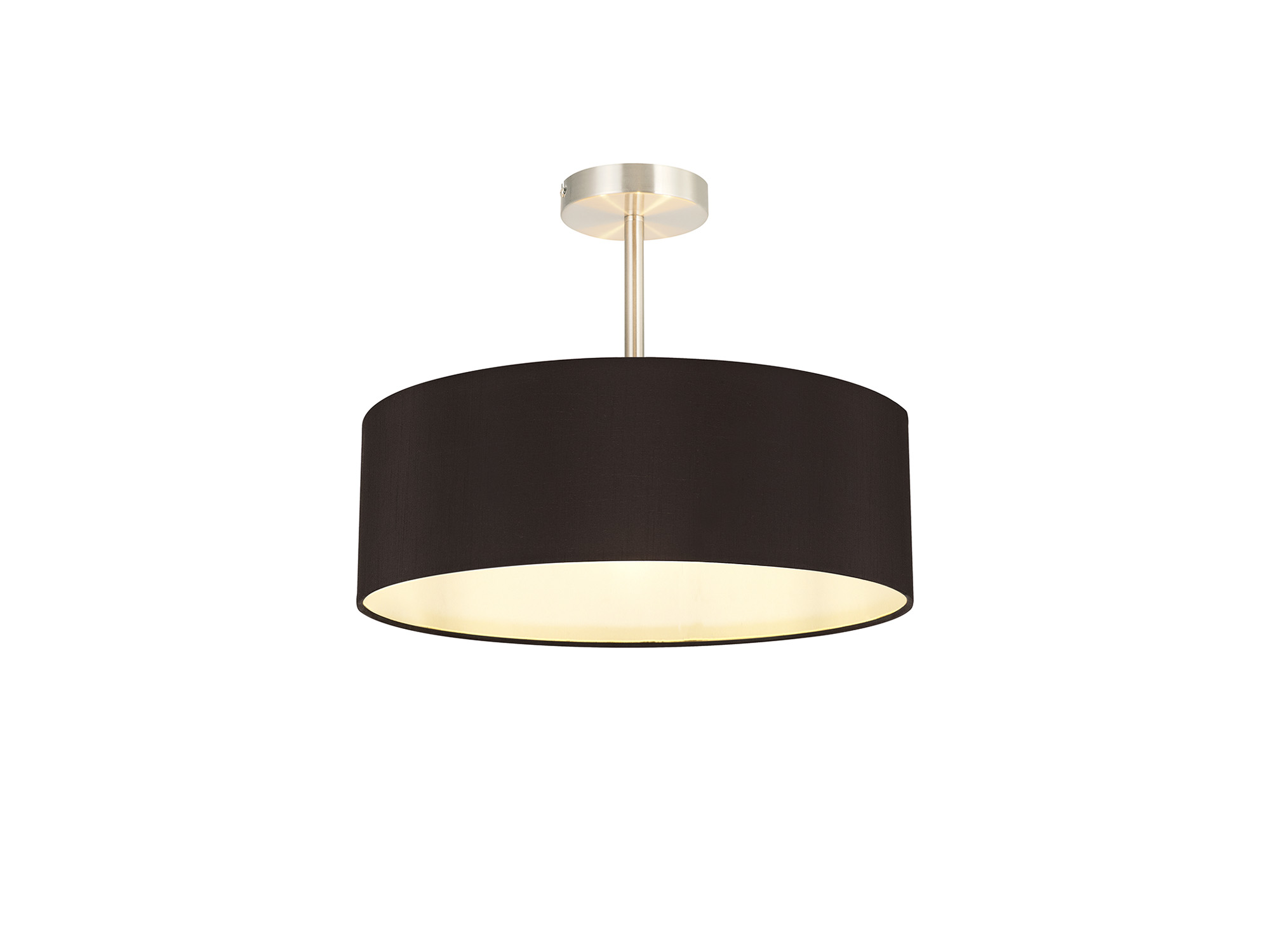Baymont 45cm Semi Flush 5 Light Satin Nickel, Black/White DK0755  Deco Baymont
